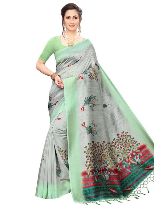 conversational printed saree with blouse - 17551001 - Standard Image - 1