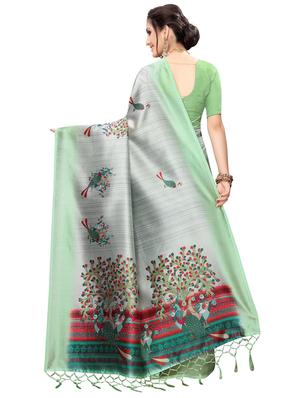 conversational printed saree with blouse - 17551001 - Standard Image - 2