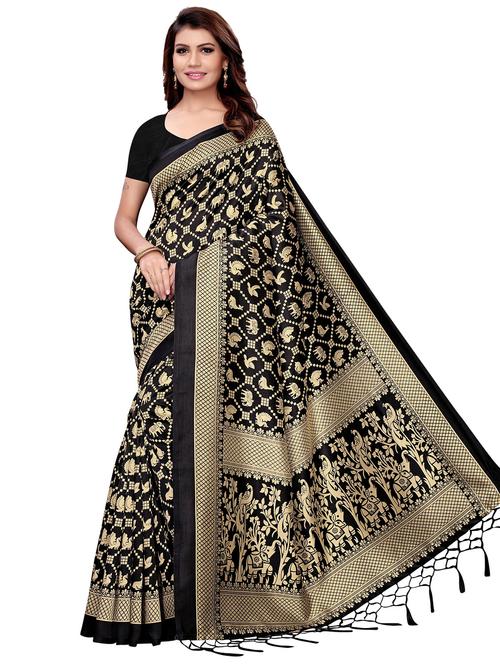 conversational printed saree with blouse - 17551003 - Standard Image - 1
