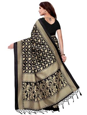 conversational printed saree with blouse - 17551003 - Standard Image - 2