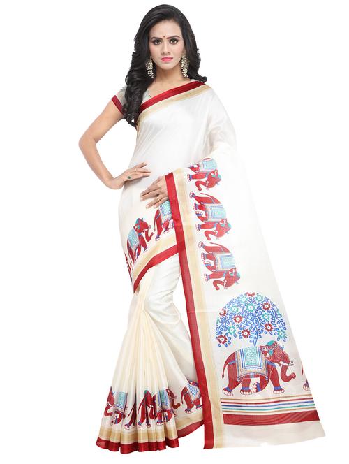 conversational fusion saree with blouse - 17551005 - Standard Image - 1