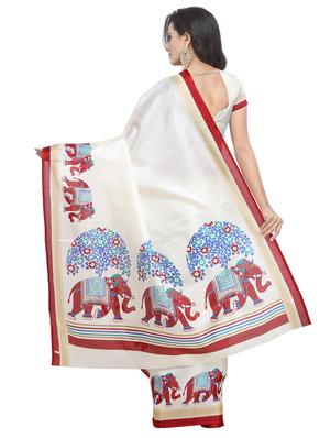 conversational fusion saree with blouse - 17551005 - Standard Image - 2