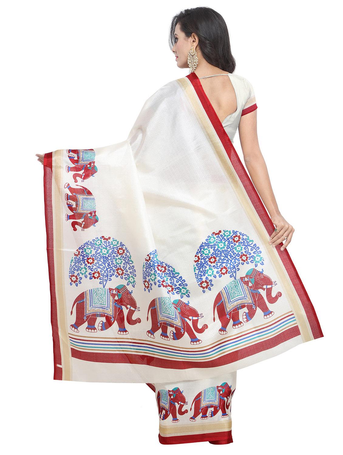 conversational fusion saree with blouse - 17551005 - Zoom Image - 2
