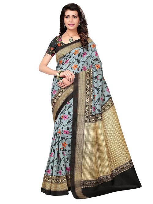 floral printed saree with blouse - 17551006 - Standard Image - 1
