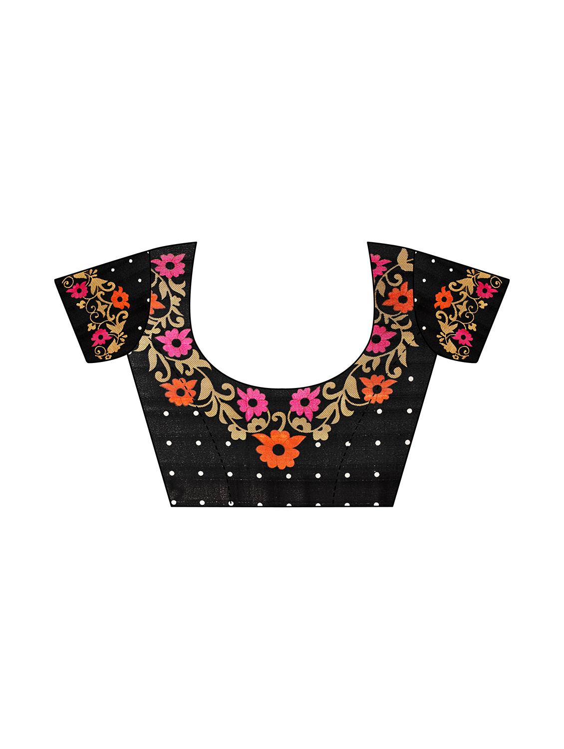 floral printed saree with blouse - 17551006 - Zoom Image - 3