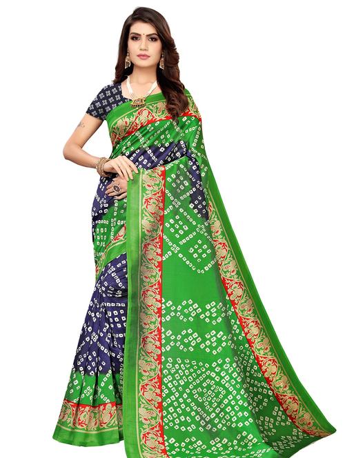bandhani printed saree with blouse - 17551007 - Standard Image - 1