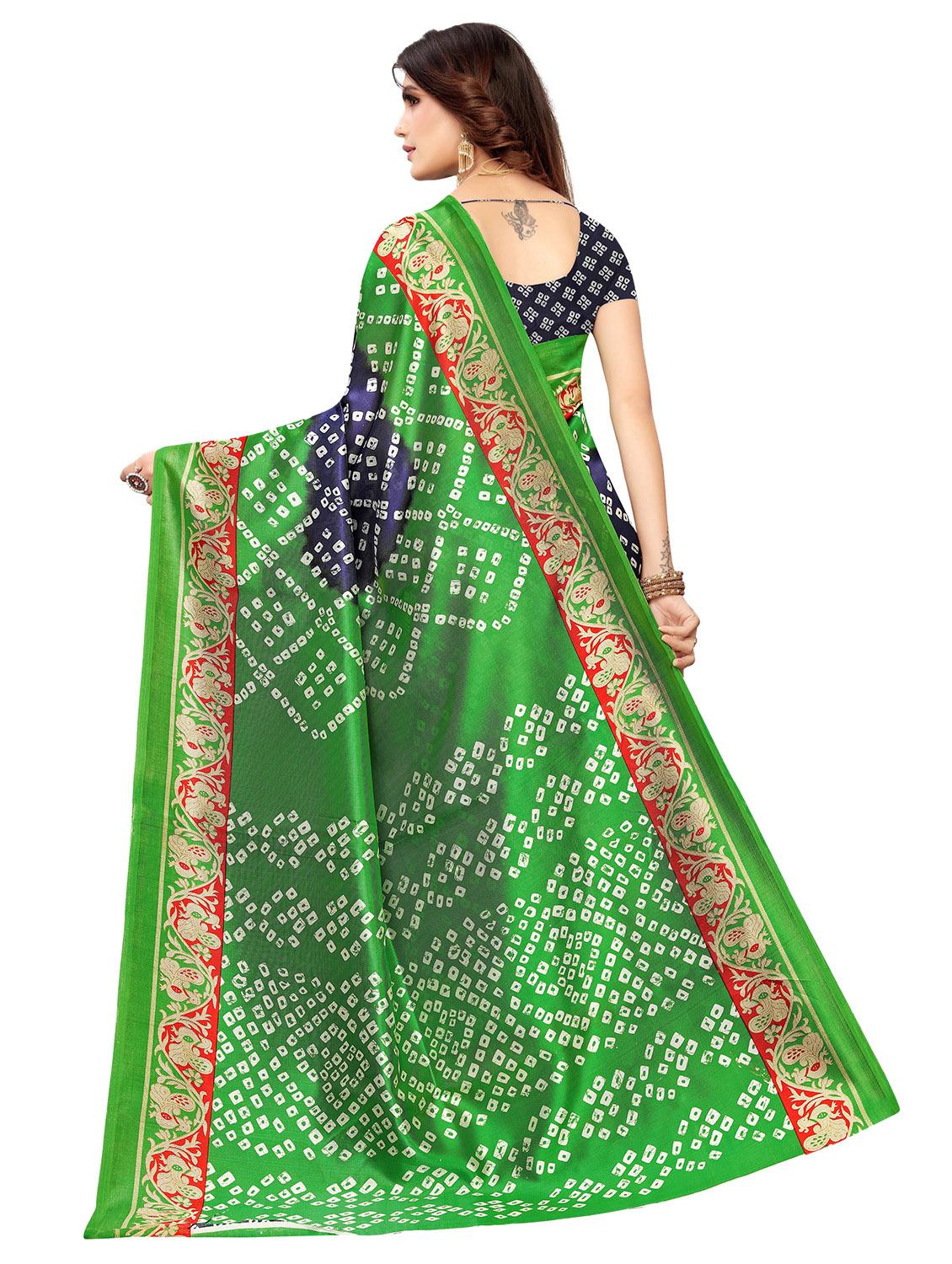 bandhani printed saree with blouse - 17551007 - Zoom Image - 2