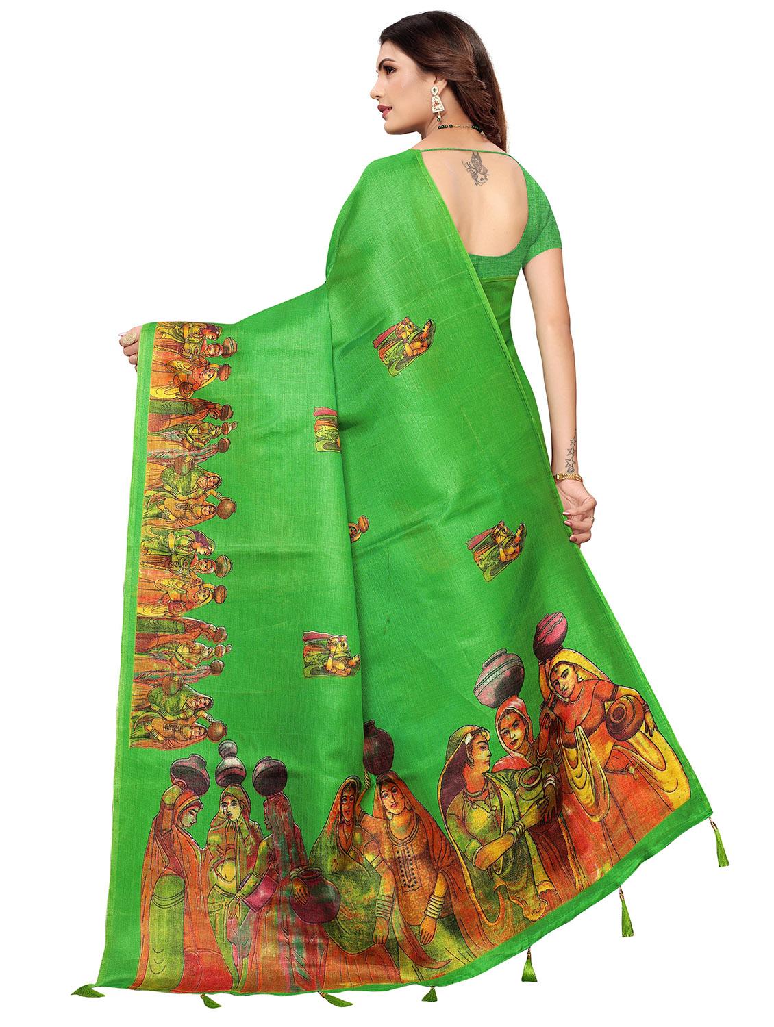 conversational printed saree with blouse - 17551008 - Zoom Image - 2