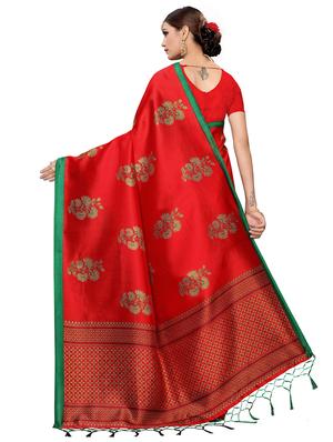 floral printed saree with blouse - 17551014 - Standard Image - 2