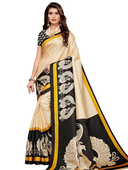 conversational printed saree with blouse - 17551015 - Standard Image - 1