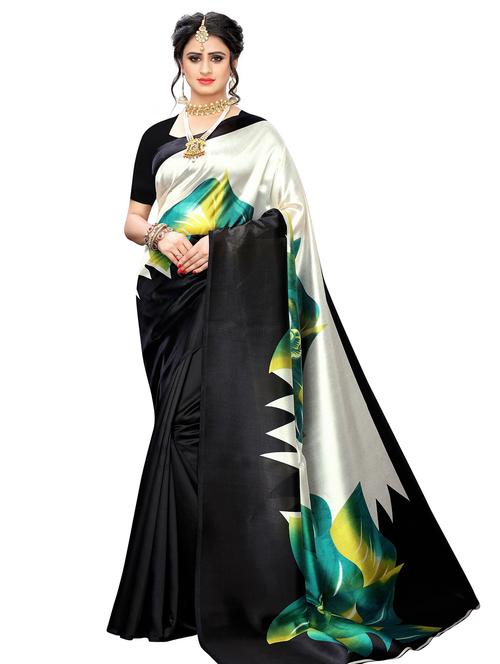 floral printed saree with blouse - 17551016 - Standard Image - 1
