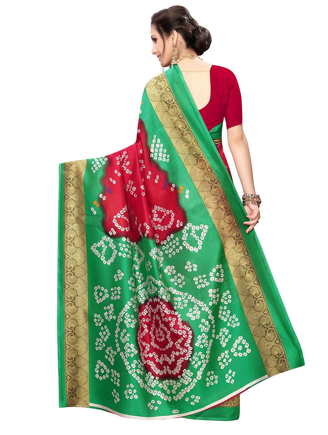 bandhani printed saree with blouse - 17551017 - Zoom Image - 2