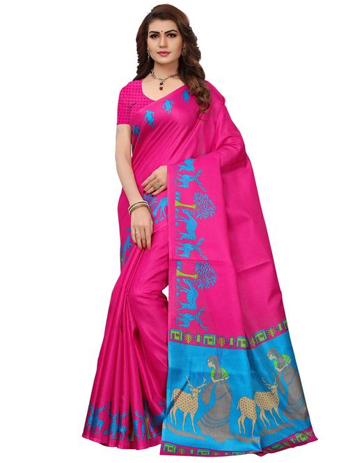 solid bordered saree with blouse - 17551018 - Standard Image - 1