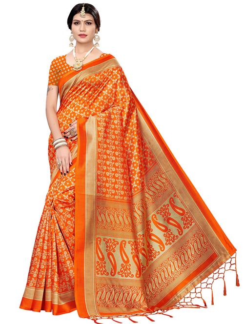 self design printed saree with blouse - 17551020 - Standard Image - 1