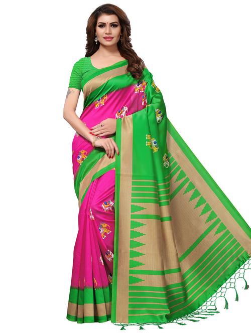 conversational printed saree with blouse - 17551022 - Standard Image - 1