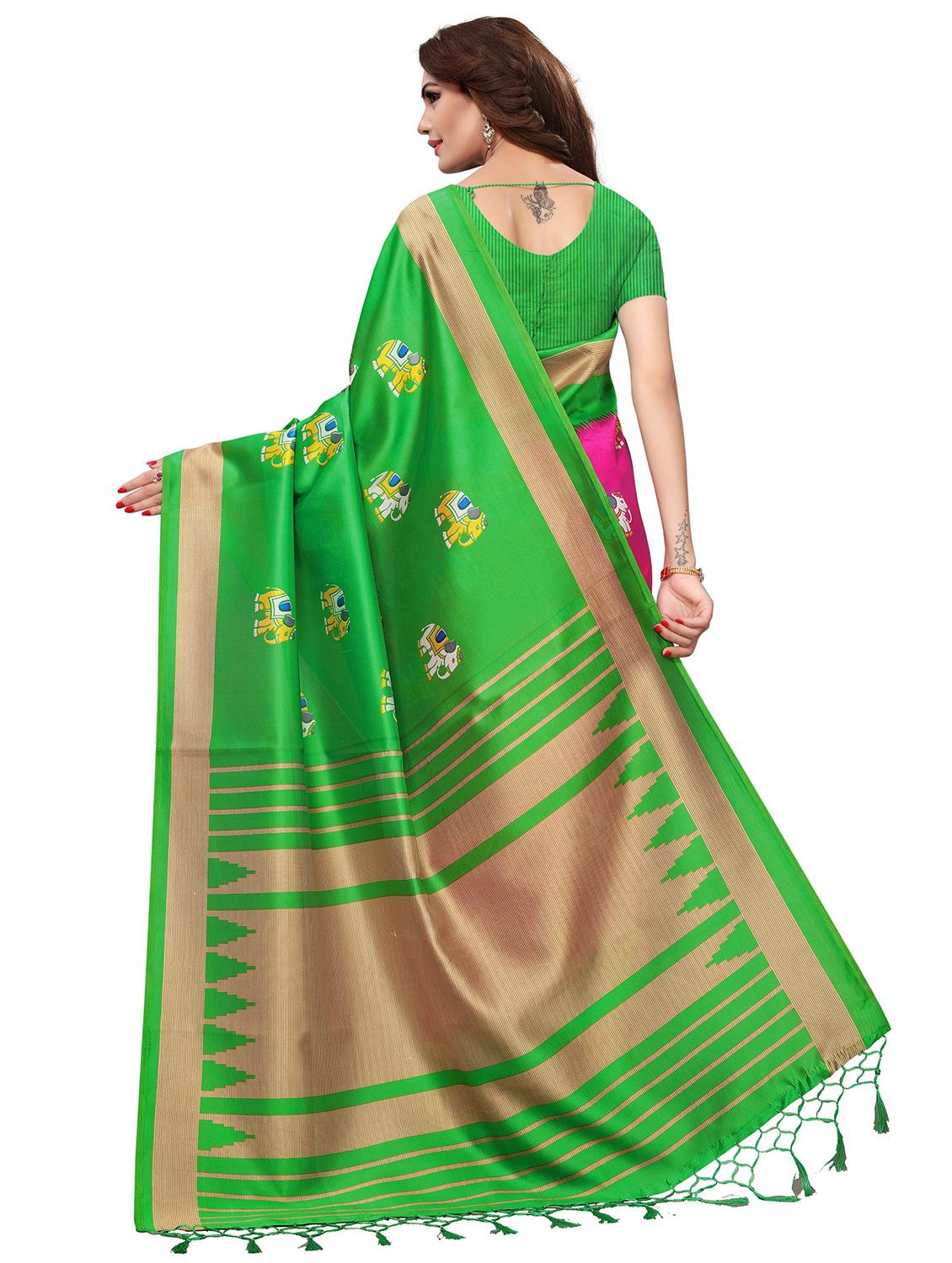 conversational printed saree with blouse - 17551022 - Zoom Image - 2
