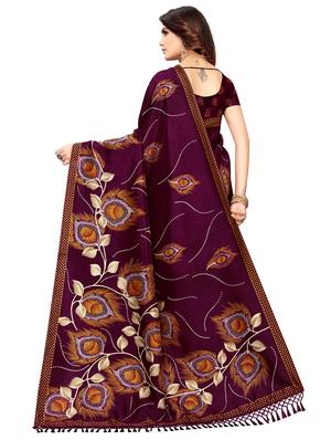 floral printed saree with blouse - 17551023 - Standard Image - 2