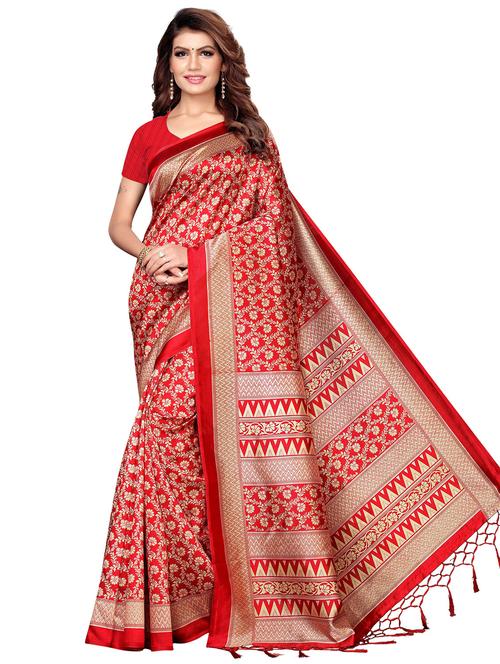 self design printed saree with blouse - 17551028 - Very Small Image - 1