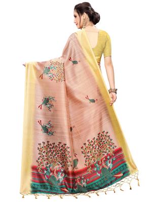 conversational printed saree with blouse - 17551029 - Standard Image - 2