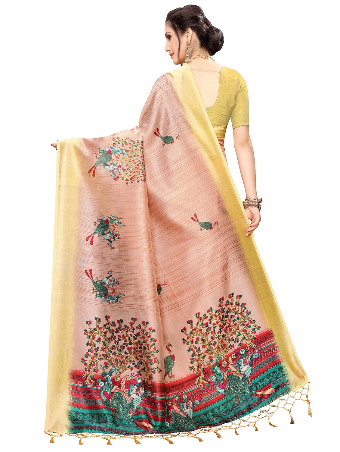 conversational printed saree with blouse - 17551029 - Zoom Image - 2