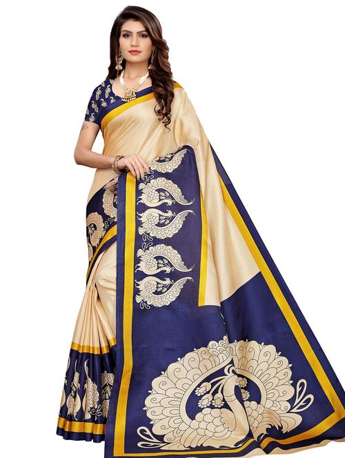conversational printed saree with blouse - 17551030 - Very Small Image - 1