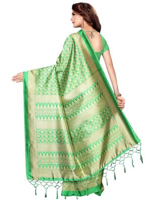 green self design saree with blouse - 17551032 - Standard Image - 2