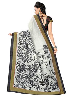 floral printed saree with blouse - 17551034 - Standard Image - 2