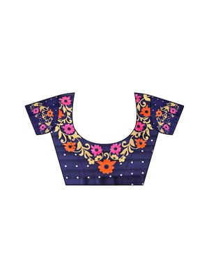 floral printed saree with blouse - 17551037 - Standard Image - 3