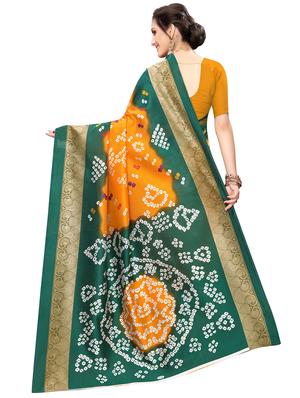 bandhani printed saree with blouse - 17551038 - Standard Image - 2