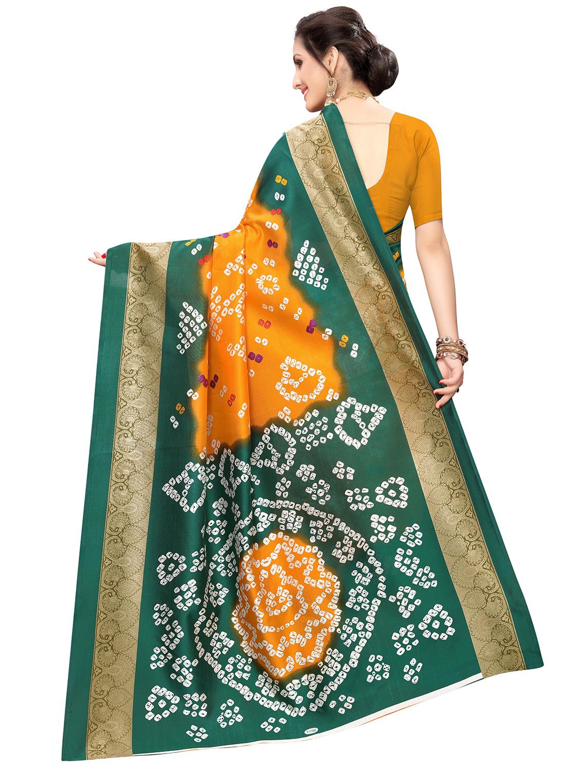 bandhani printed saree with blouse - 17551038 - Zoom Image - 2