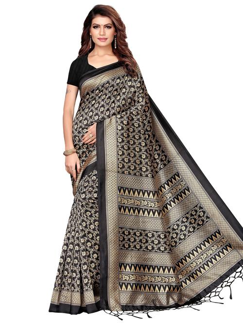 black self design saree with blouse - 17551043 - Standard Image - 1