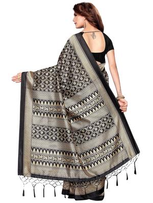 black self design saree with blouse - 17551043 - Standard Image - 2
