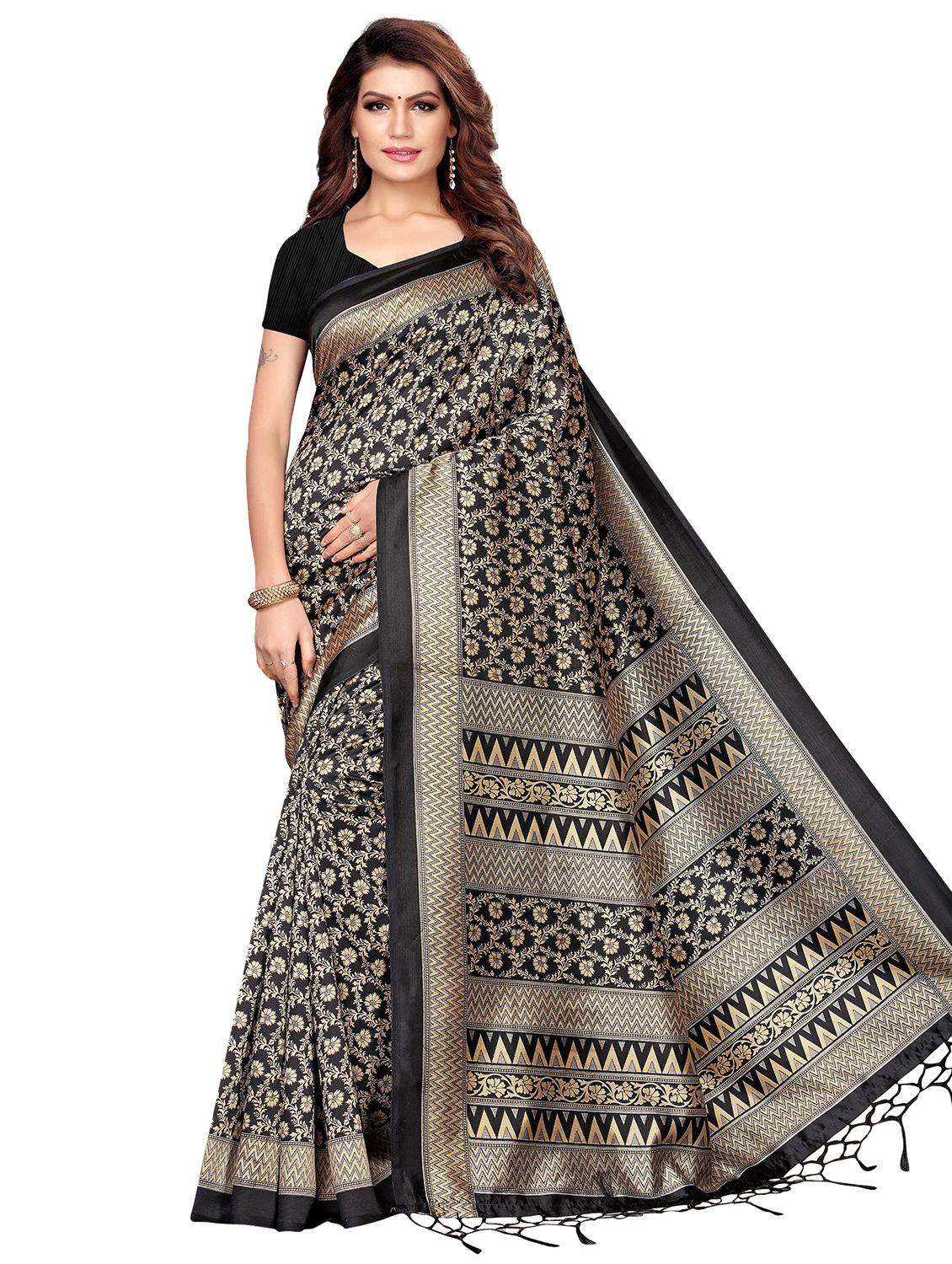 black self design saree with blouse - 17551043 - Zoom Image - 1