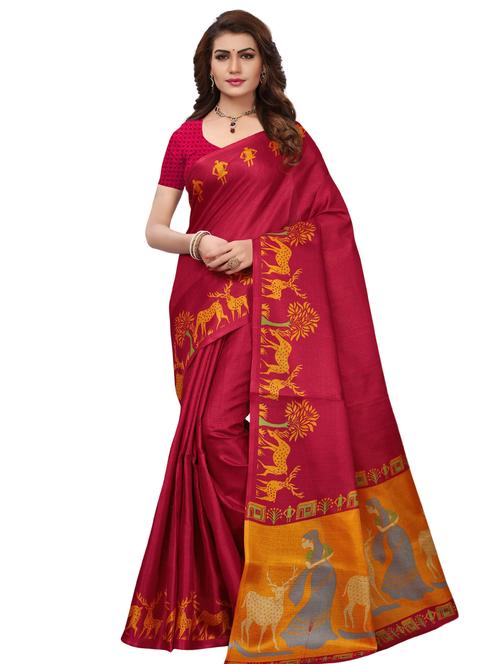 conversational printed saree with blouse - 17551045 - Very Small Image - 1