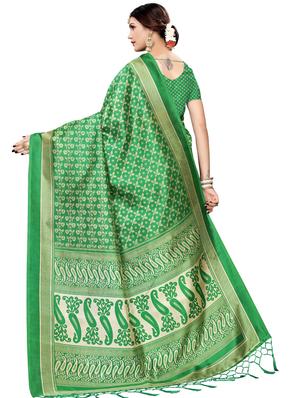 paisley printed saree with blouse - 17551064 - Standard Image - 2