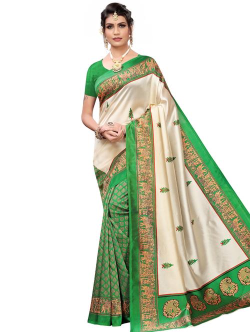 paisley printed saree with blouse - 17551068 - Standard Image - 1