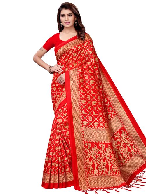 conversational printed saree with blouse - 17551070 - Standard Image - 1