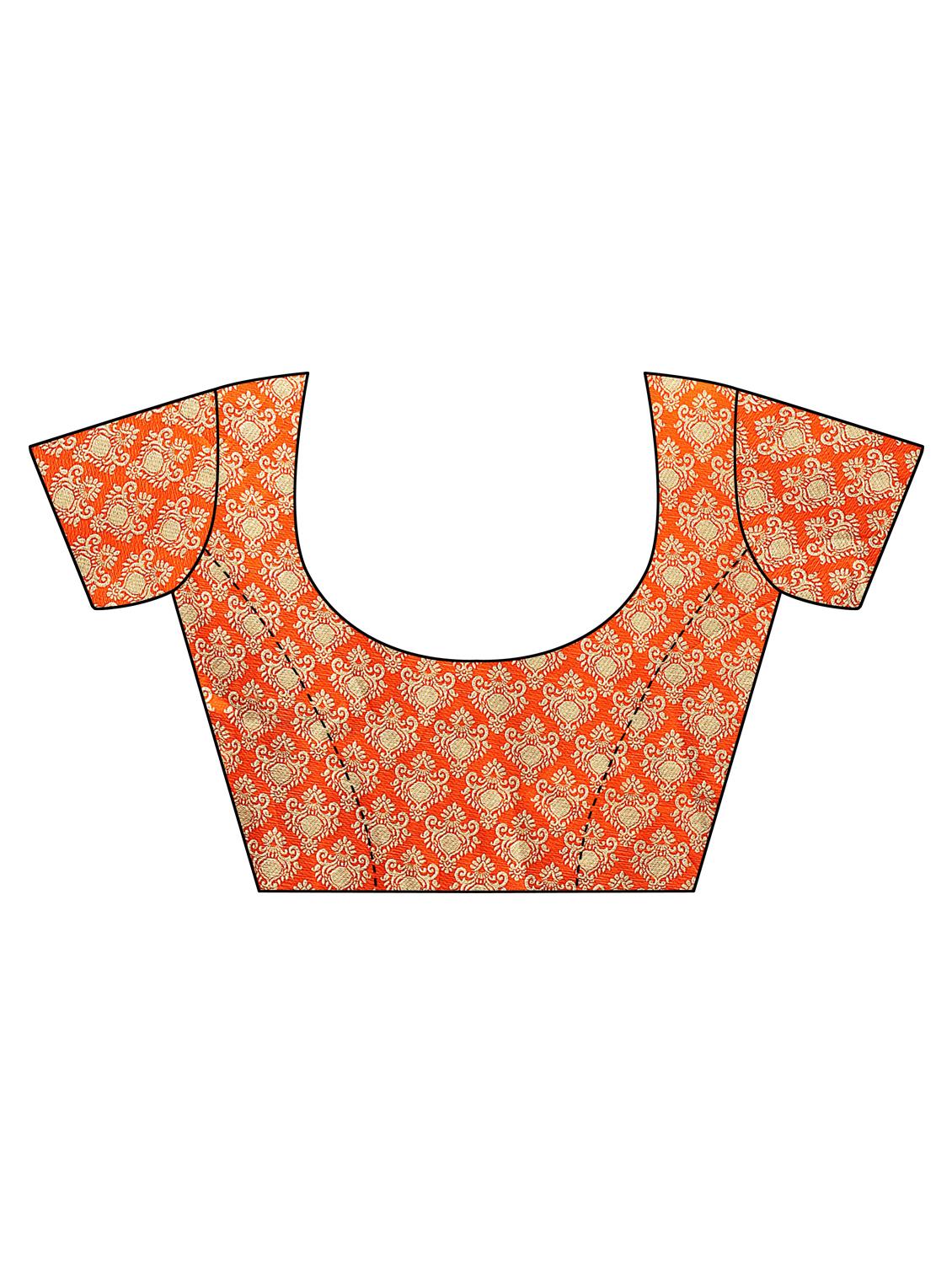 ethnic motf printed saree with blouse - 17551073 - Zoom Image - 3