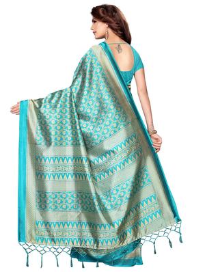 ethnic motf printed saree with blouse - 17551078 - Standard Image - 2