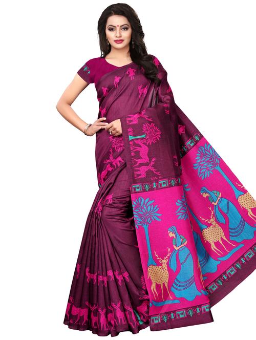 conversational printed saree with blouse - 17551079 - Very Small Image - 1