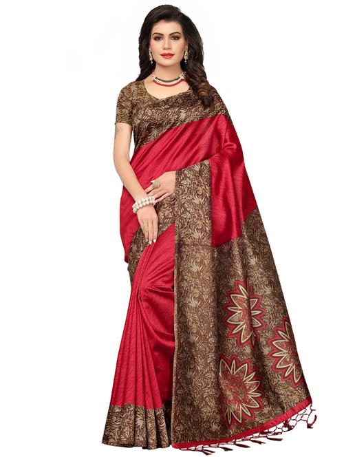 floral printed saree with blouse - 17551080 - Standard Image - 1