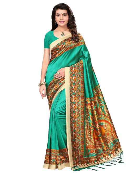 conversational printed saree with blouse - 17551084 - Standard Image - 1