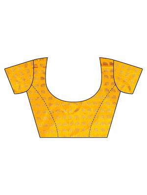 checkered printed saree with blouse - 17551085 - Standard Image - 3