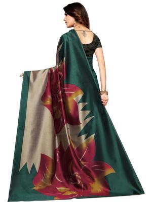 floral printed saree with blouse - 17551089 - Standard Image - 2