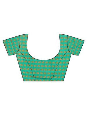 checkered printed saree with blouse - 17551095 - Standard Image - 3