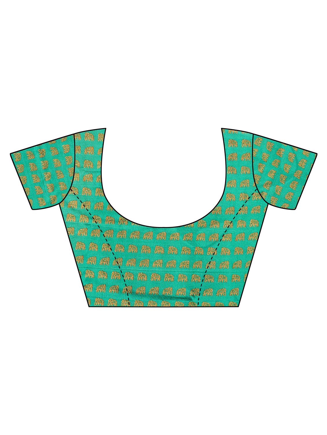 checkered printed saree with blouse - 17551095 - Zoom Image - 3