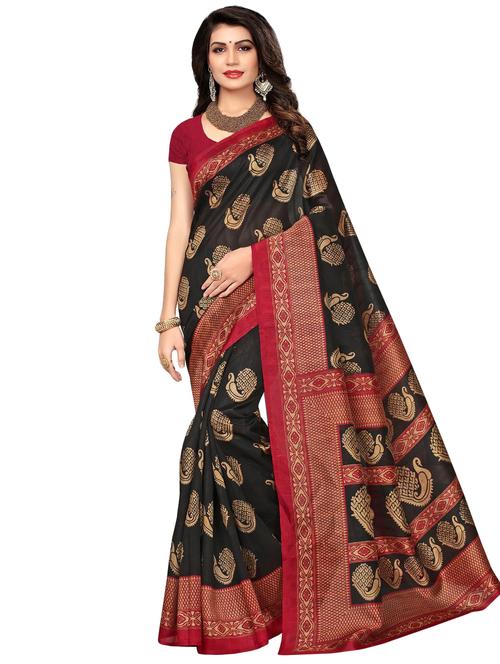 conversational printed saree with blouse - 17551096 - Very Small Image - 1