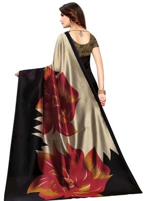 floral printed saree with blouse - 17551097 - Standard Image - 2