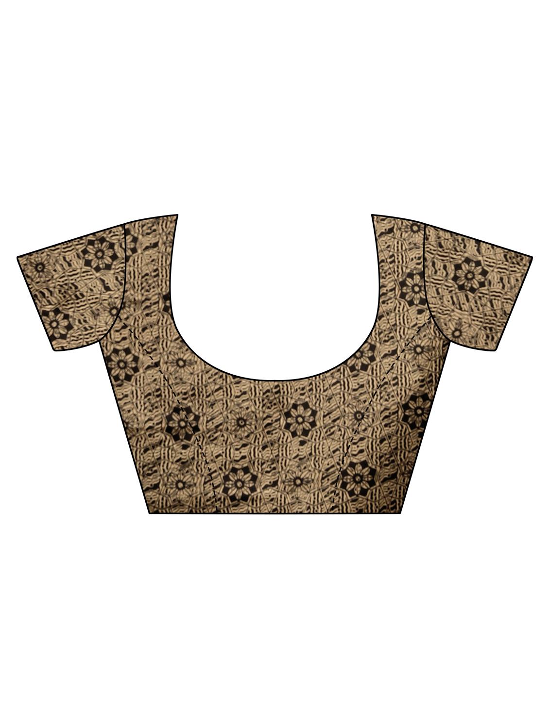 floral printed saree with blouse - 17551097 - Zoom Image - 3