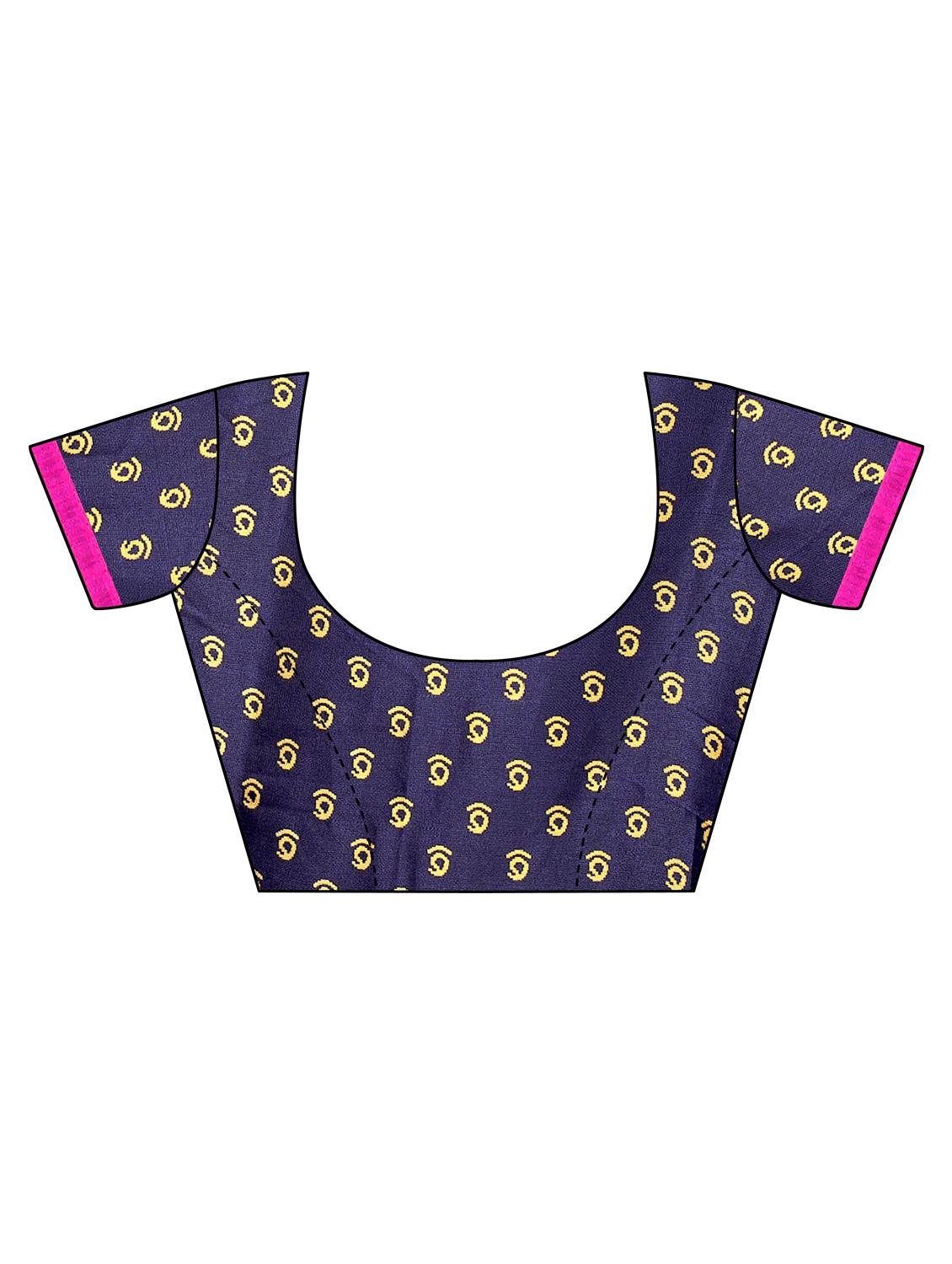 multi colored satin printed saree with blouse - 17551100 - Zoom Image - 3
